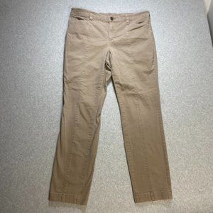 Duluth Trading Pants Womens 14x31 Beige Chino Flat Front Workwear (34x29)